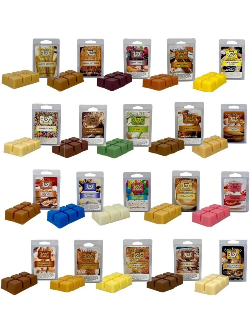 Scented Wax Melts - 20 Pack Bakery Scents - USA Made Wax Cubes for Warmers